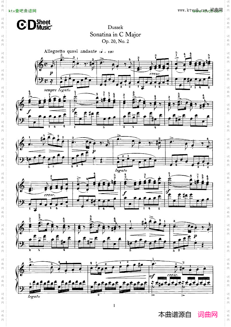 Dussek-SonatinainGMajor
