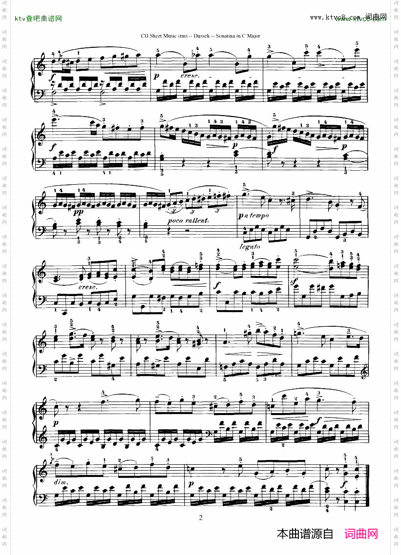 Dussek-SonatinainGMajor
