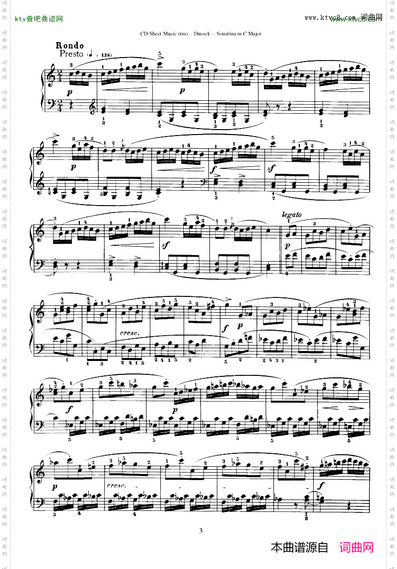 Dussek-SonatinainGMajor