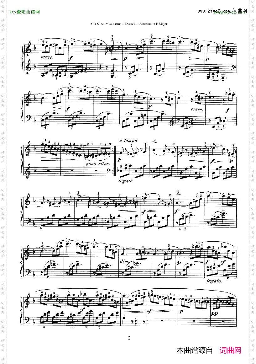 Dussek-SonatinainGMajor