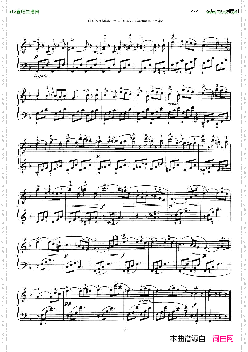 Dussek-SonatinainGMajor
