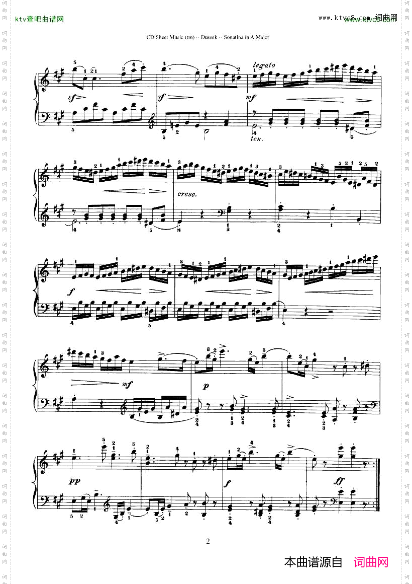 Dussek-SonatinainGMajor