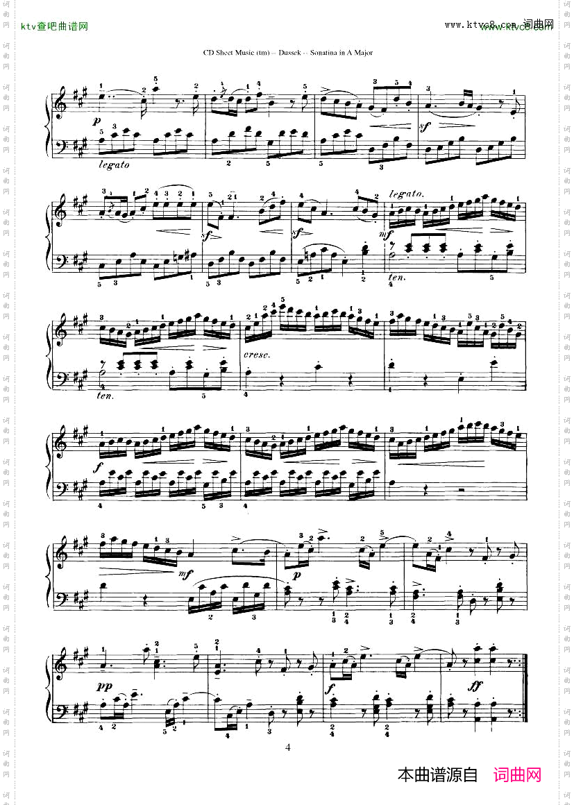 Dussek-SonatinainGMajor