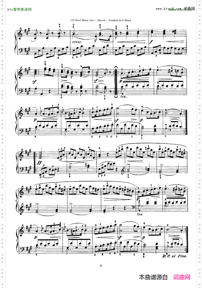 Dussek-SonatinainGMajor