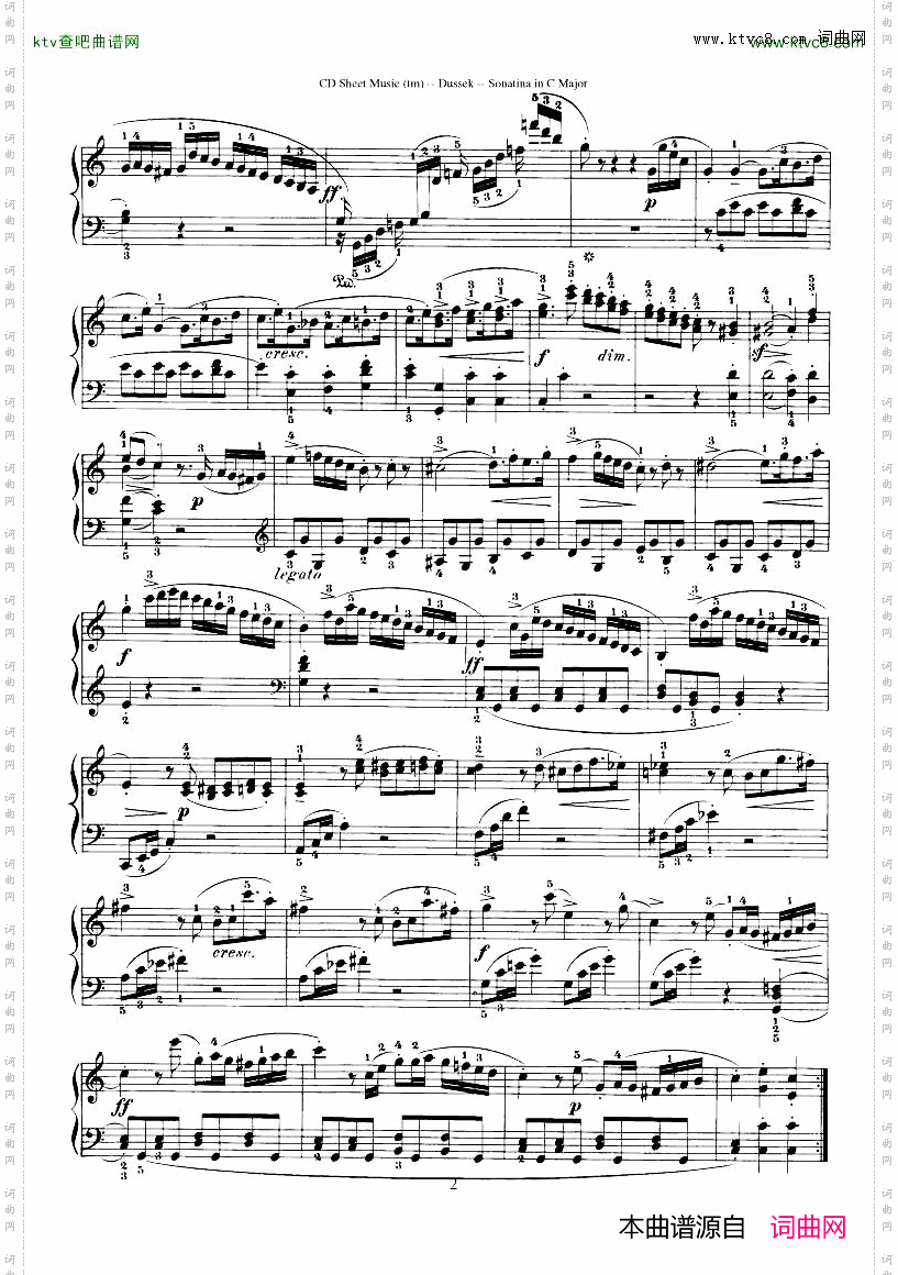 Dussek-SonatinainGMajor