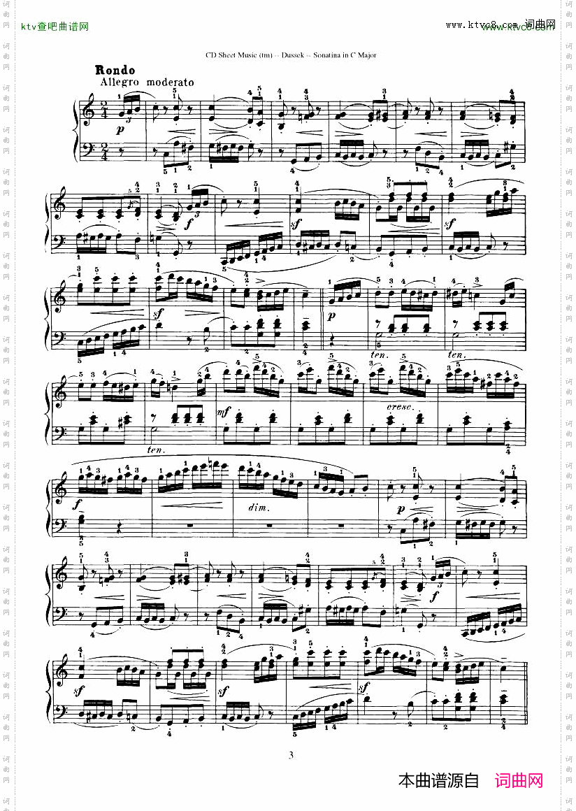 Dussek-SonatinainGMajor