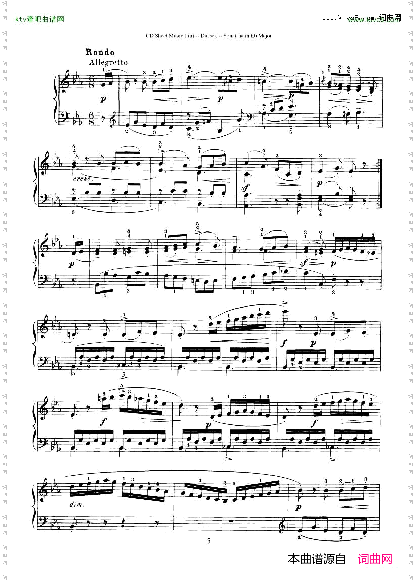 Dussek-SonatinainGMajor