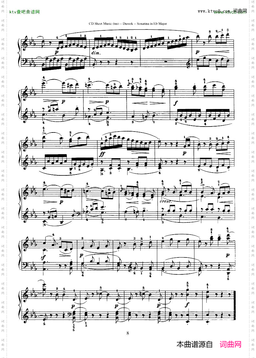 Dussek-SonatinainGMajor
