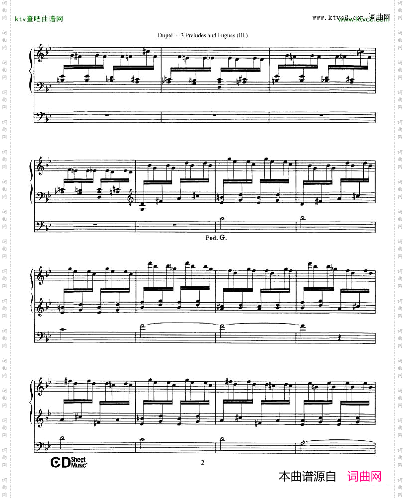Dupré-Prelude&FugueinGminor,Op.7No.3