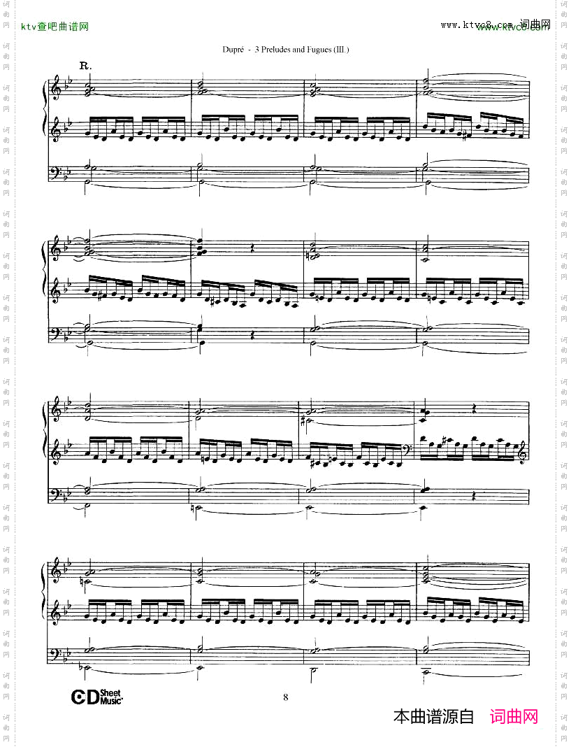 Dupré-Prelude&FugueinGminor,Op.7No.3
