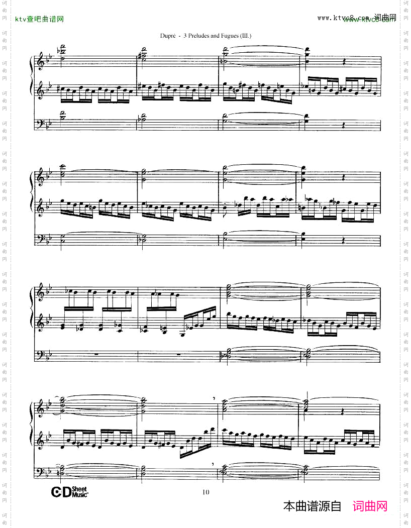 Dupré-Prelude&FugueinGminor,Op.7No.3