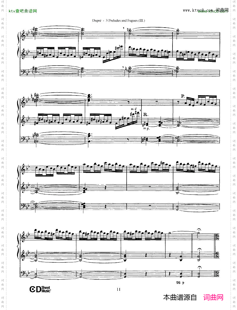 Dupré-Prelude&FugueinGminor,Op.7No.3