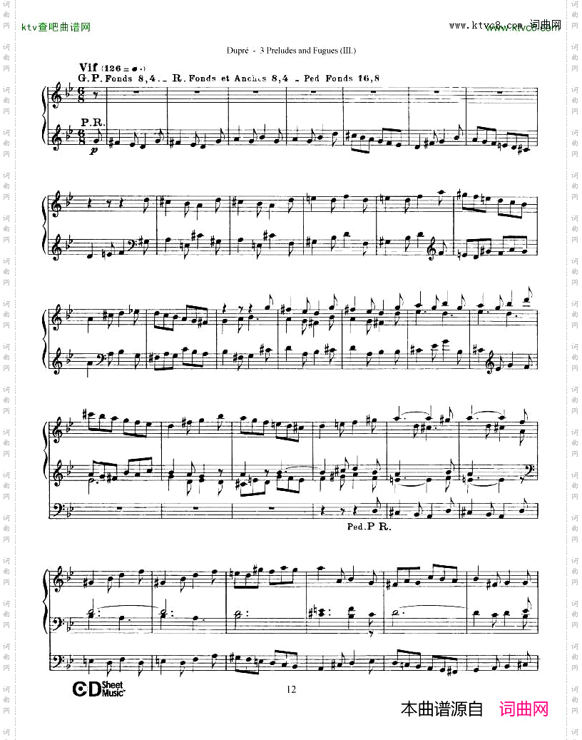 Dupré-Prelude&FugueinGminor,Op.7No.3