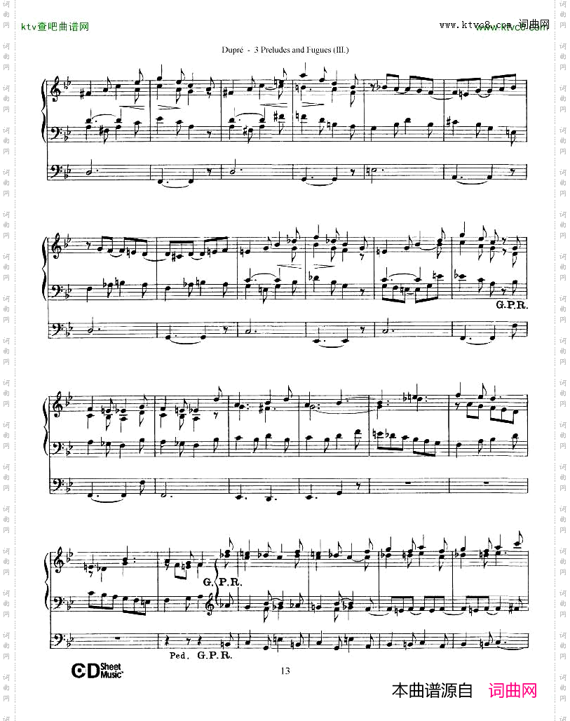 Dupré-Prelude&FugueinGminor,Op.7No.3