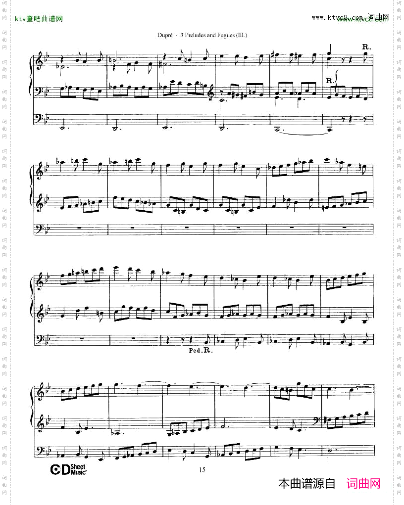 Dupré-Prelude&FugueinGminor,Op.7No.3