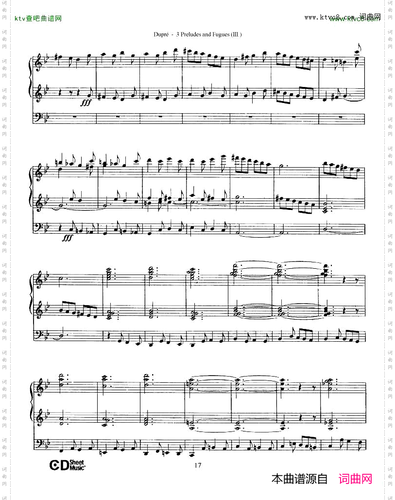 Dupré-Prelude&FugueinGminor,Op.7No.3