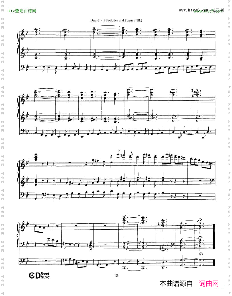 Dupré-Prelude&FugueinGminor,Op.7No.3