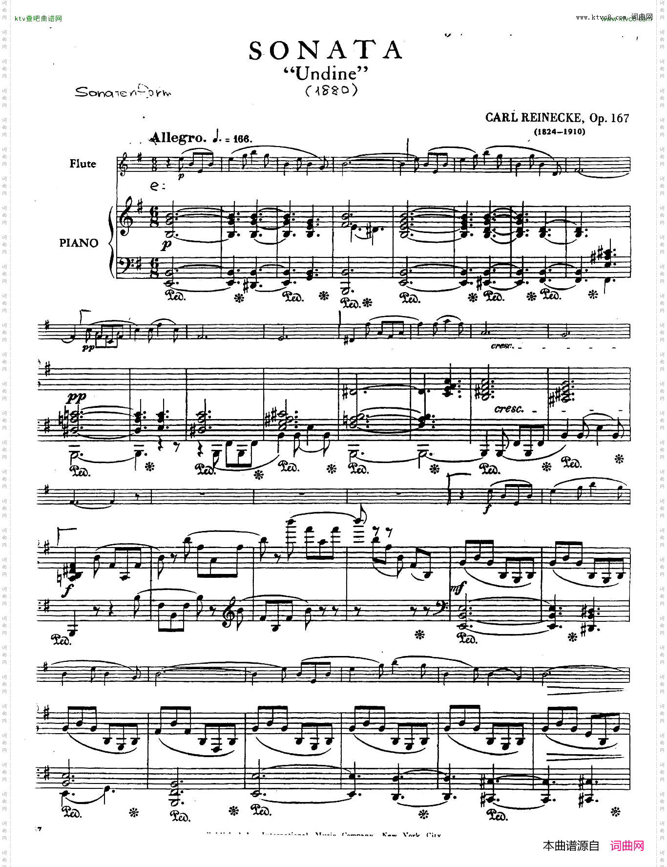 Reinecke-SonataforFluteandPianoinEminor‘Undine’,Op.167