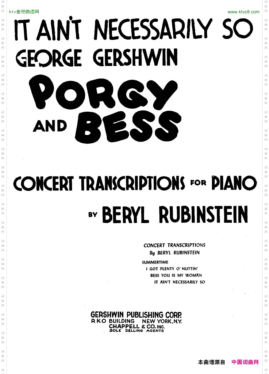 Gershwin-ItAintNecessarilySoArrangedbyBerylBernstein