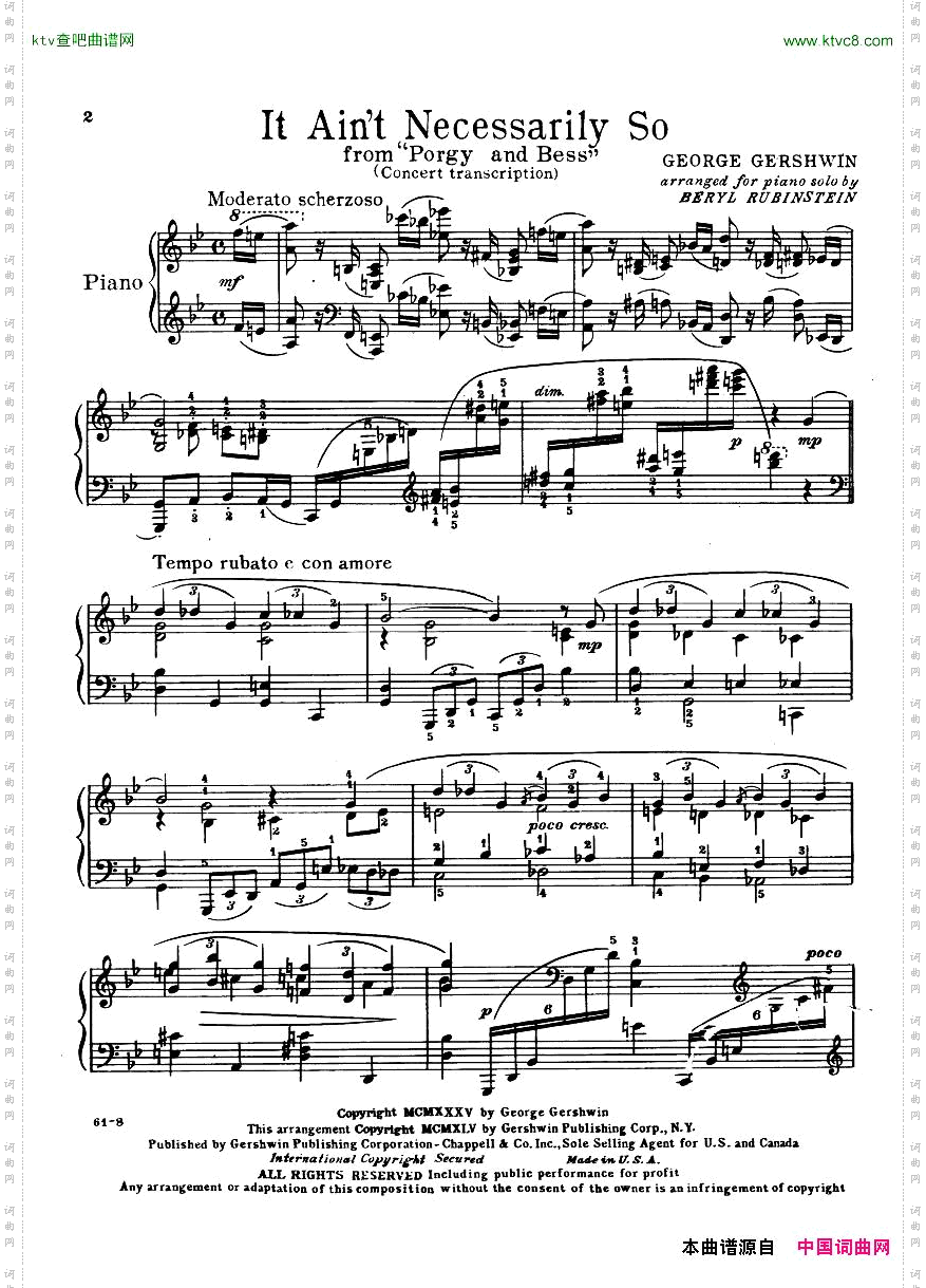 Gershwin-ItAintNecessarilySoArrangedbyBerylBernstein