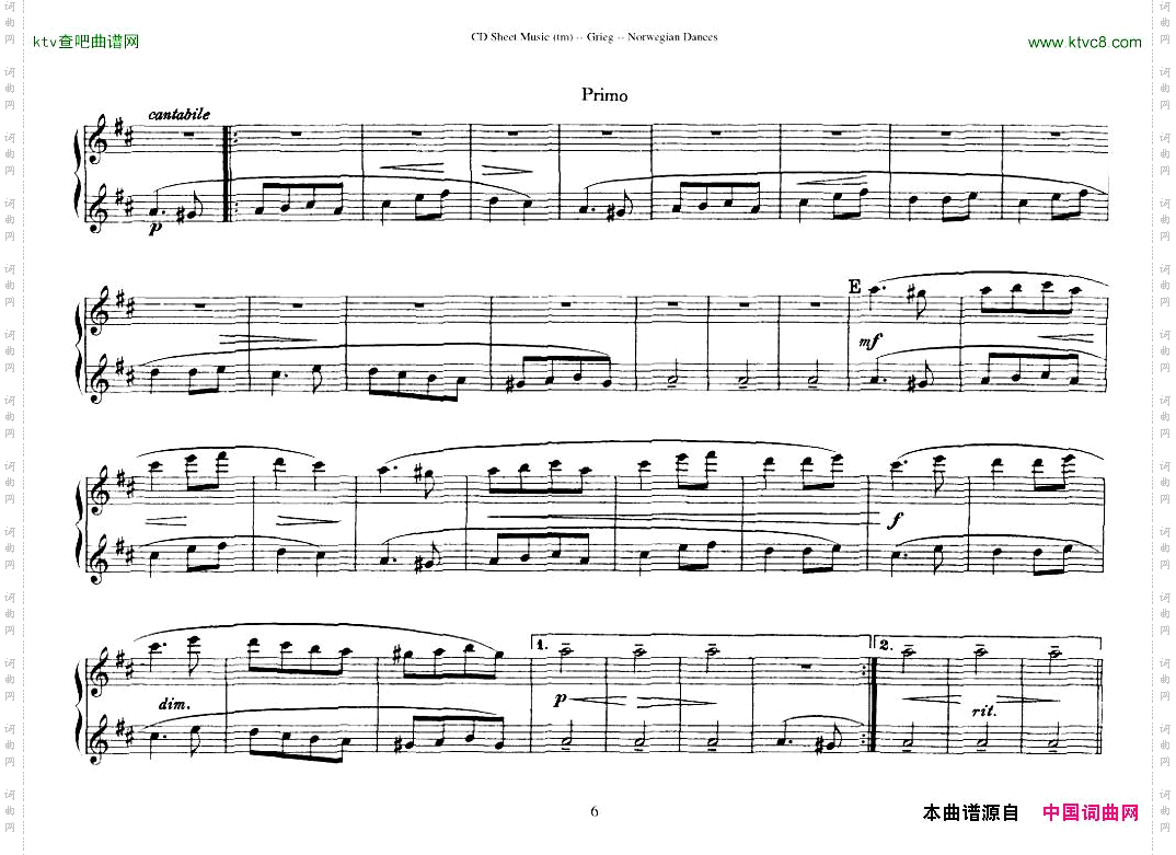Grieg-NorwegianDanceOp.351-4Duet