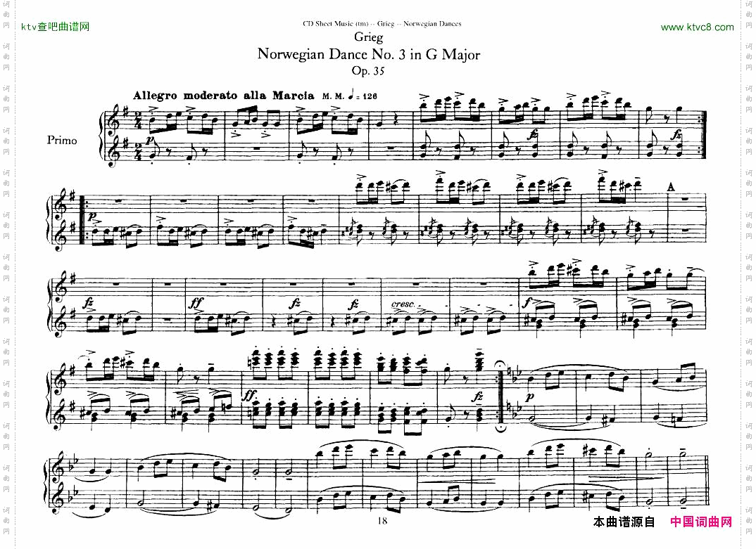 Grieg-NorwegianDanceOp.351-4Duet