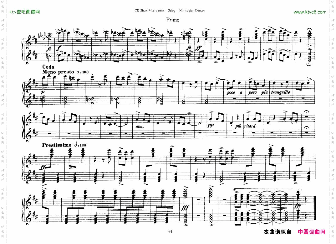 Grieg-NorwegianDanceOp.351-4Duet