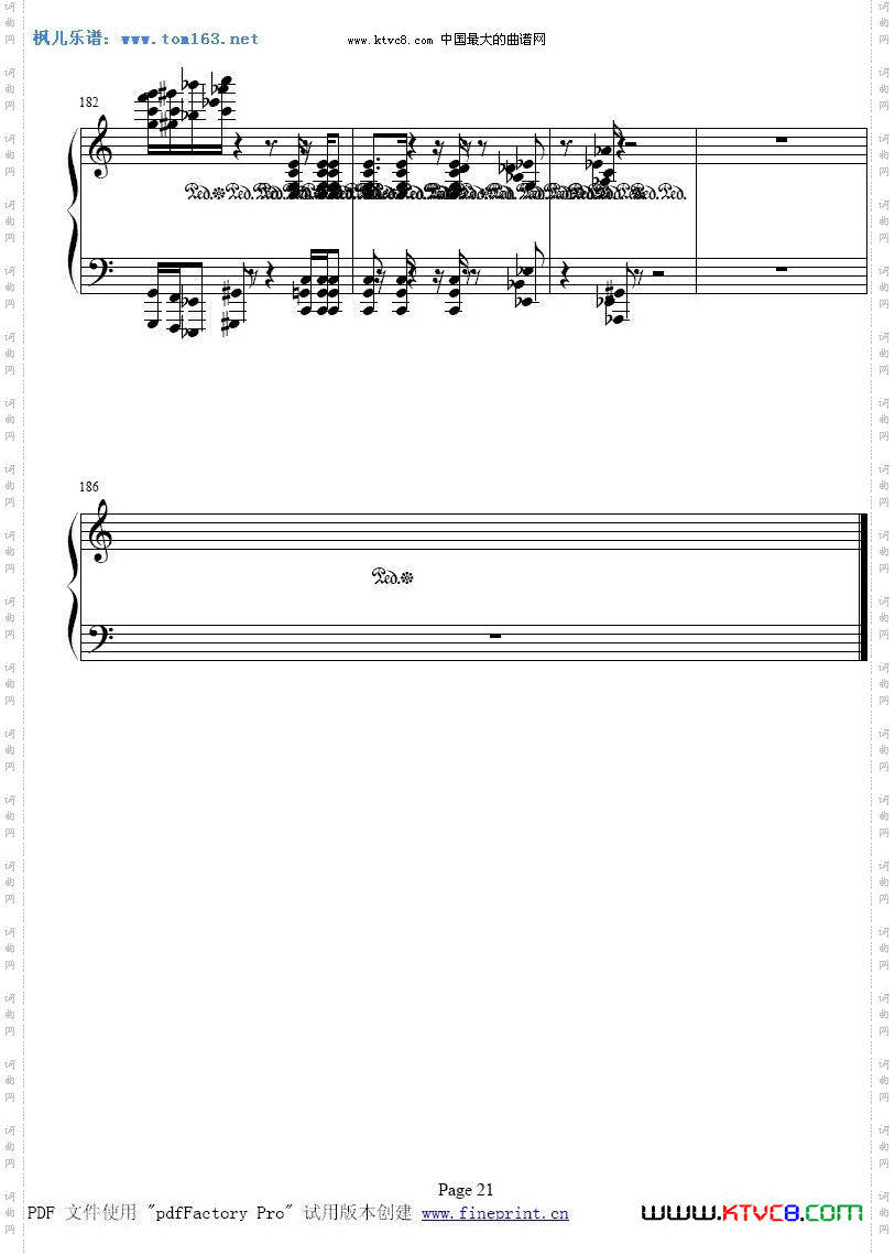 波兰圆舞曲（肖邦曲）钢琴谱（二）