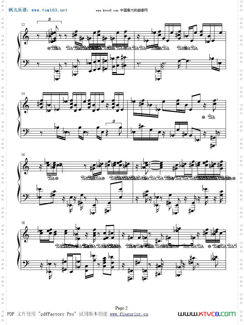 波兰圆舞曲（肖邦曲）钢琴谱（一）