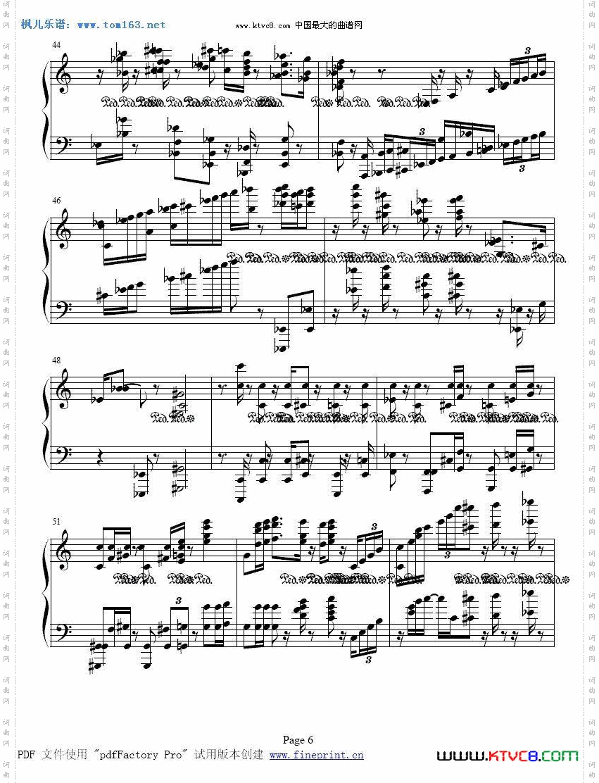 波兰圆舞曲（肖邦曲）钢琴谱（一）