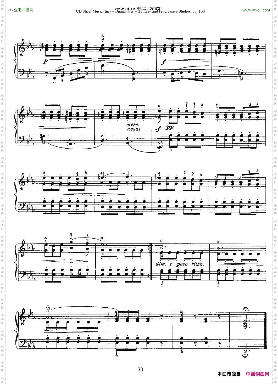 布尔格缪勒-25首钢琴进阶练习曲Op.10023、归来