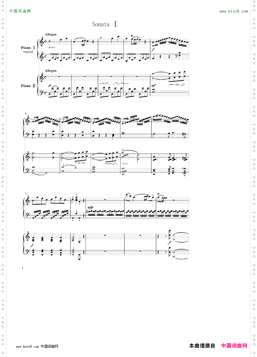 SonataInCMajor,K545双钢琴