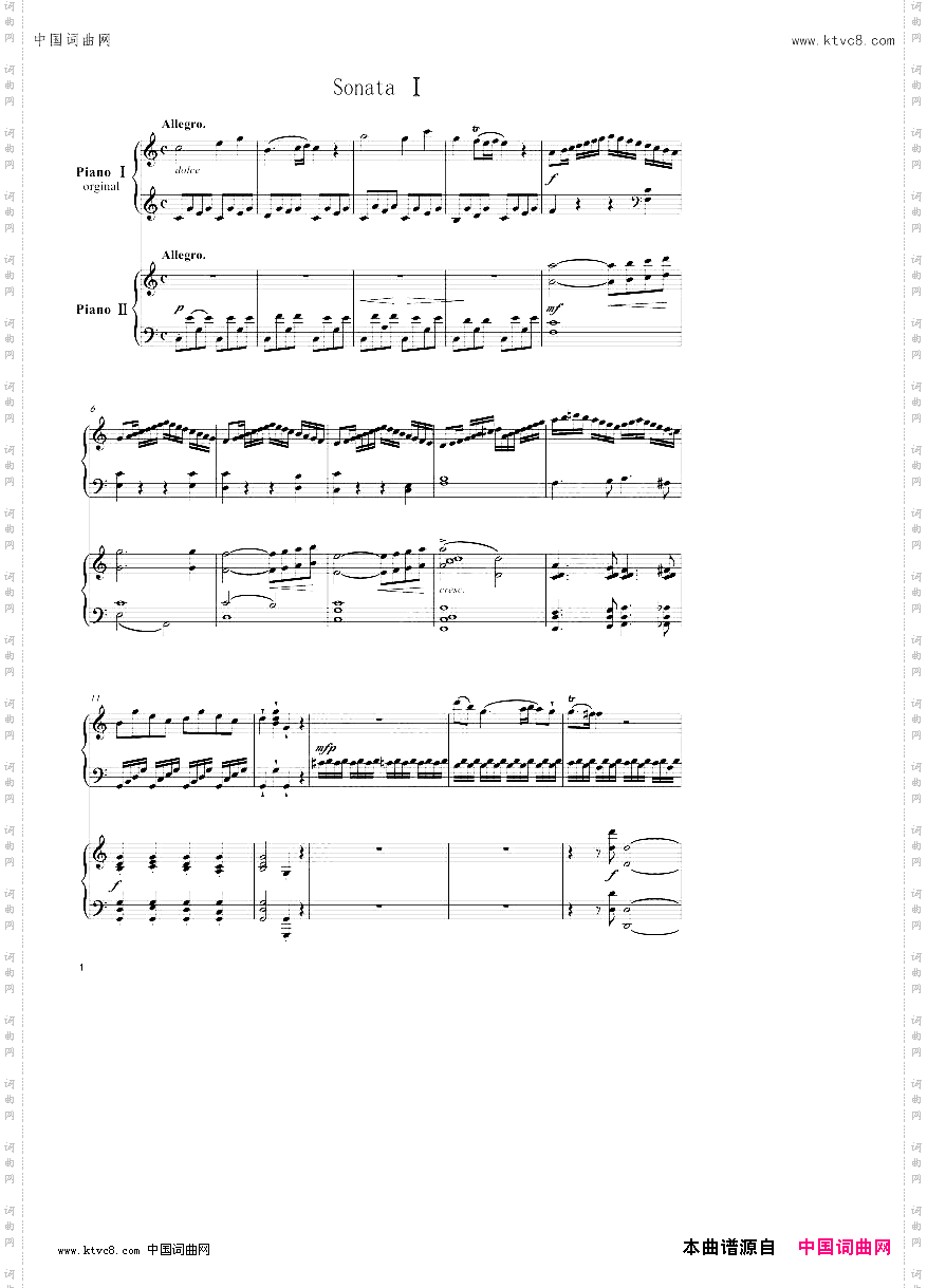 SonataInCMajor,K545双钢琴