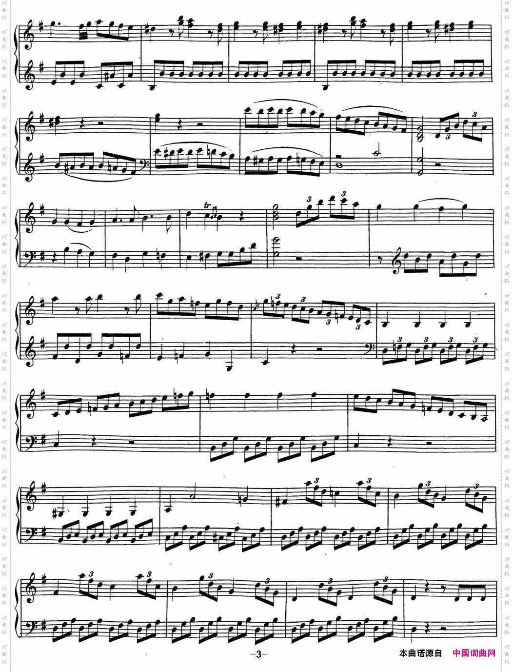 贝多芬钢琴奏鸣曲20G大调Op.49No.2Gmajor