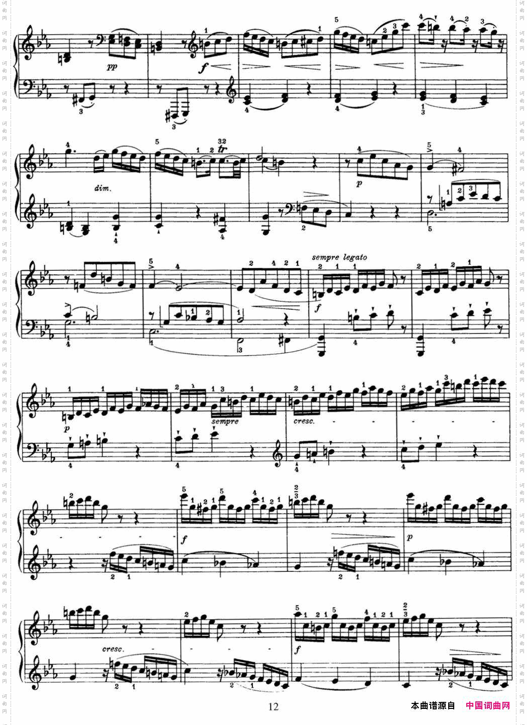 海顿钢琴奏鸣曲HobXVI20inCminor