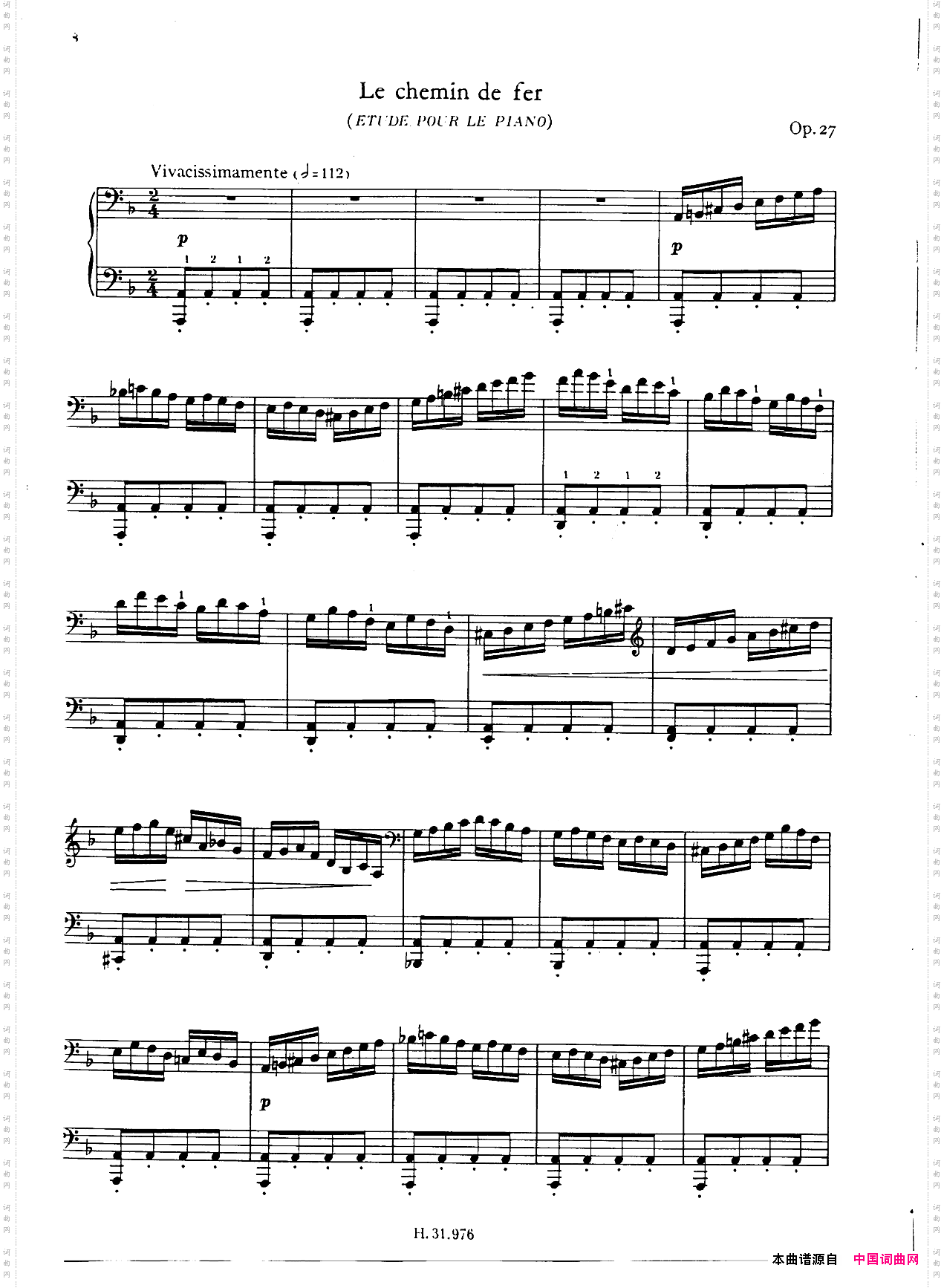 LechemindeferOp·27d小调练习曲·铁路_Le chemin de fer Op·27d小调练习曲·铁路