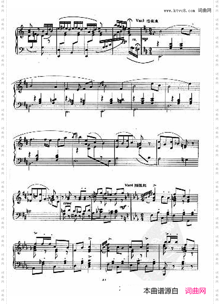 变奏曲葛清钢琴作品