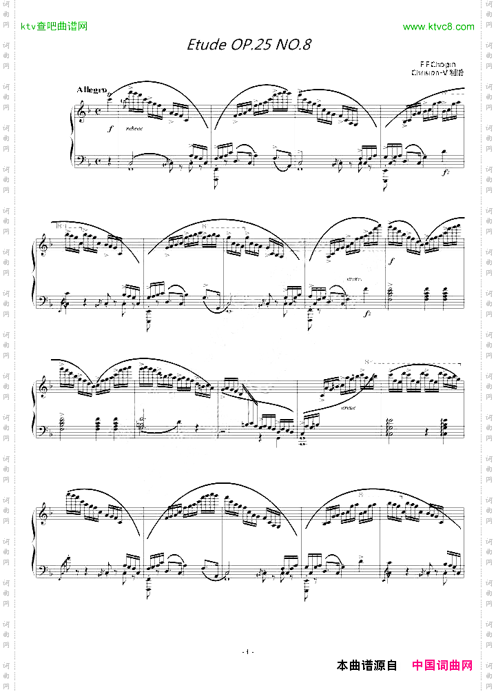 肖邦练习曲-EtudeOP.10No.8