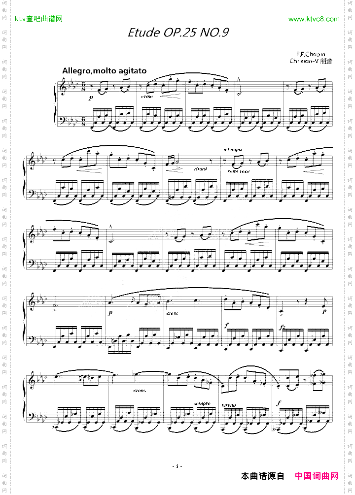 肖邦练习曲-EtudeOP.10No.9