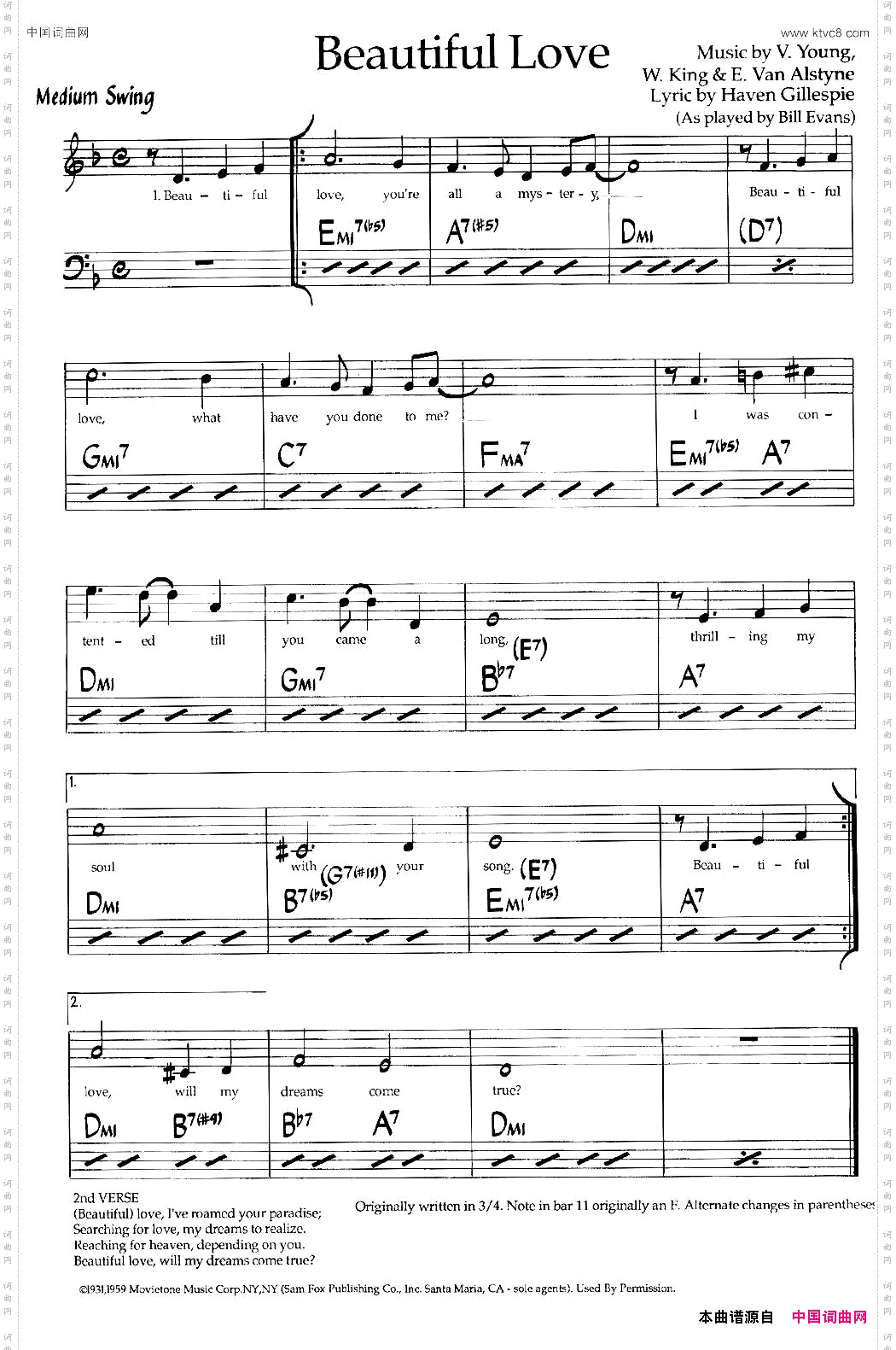 BeautifulLove美丽的爱情爵士钢琴曲