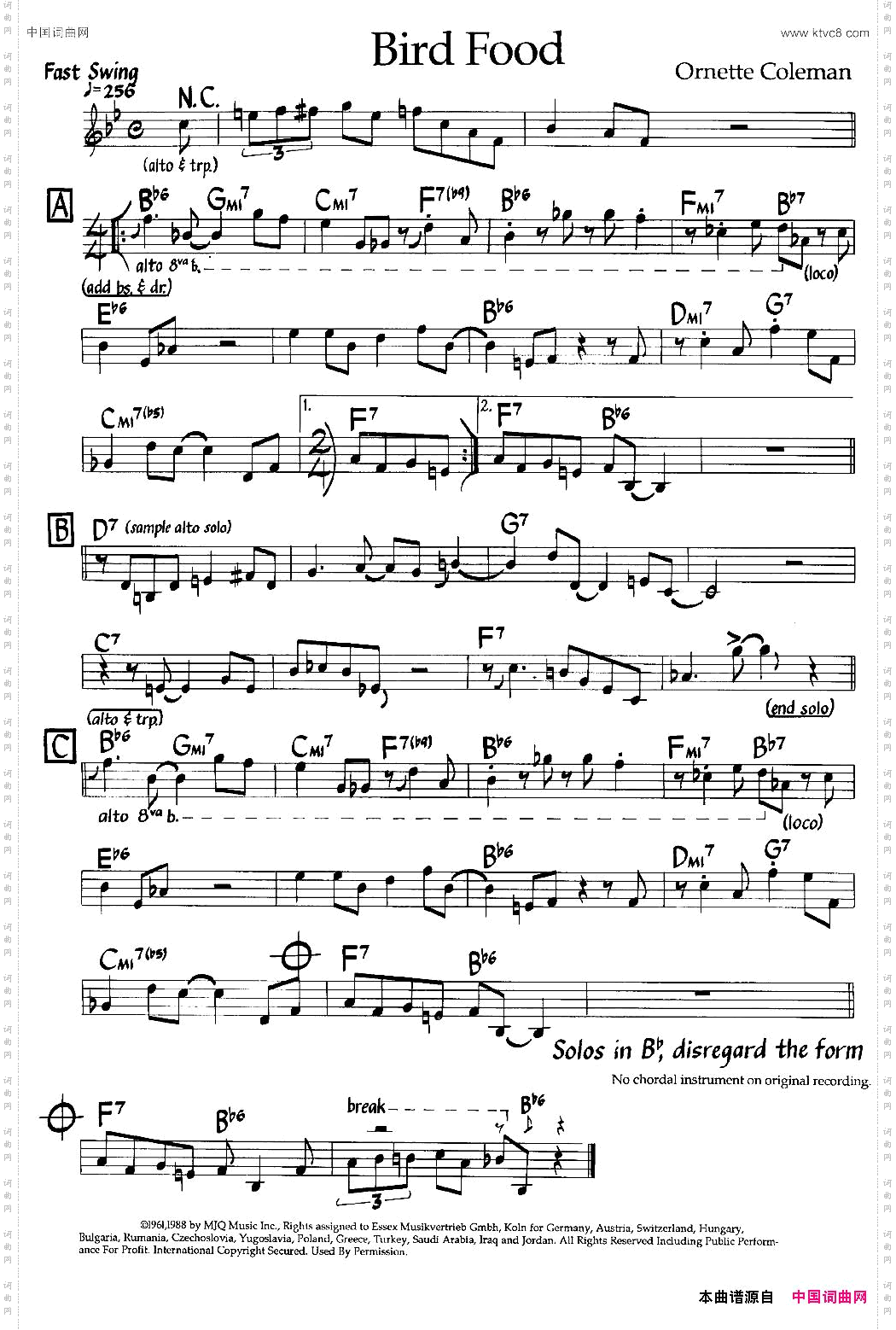 BirdFood爵士钢琴曲