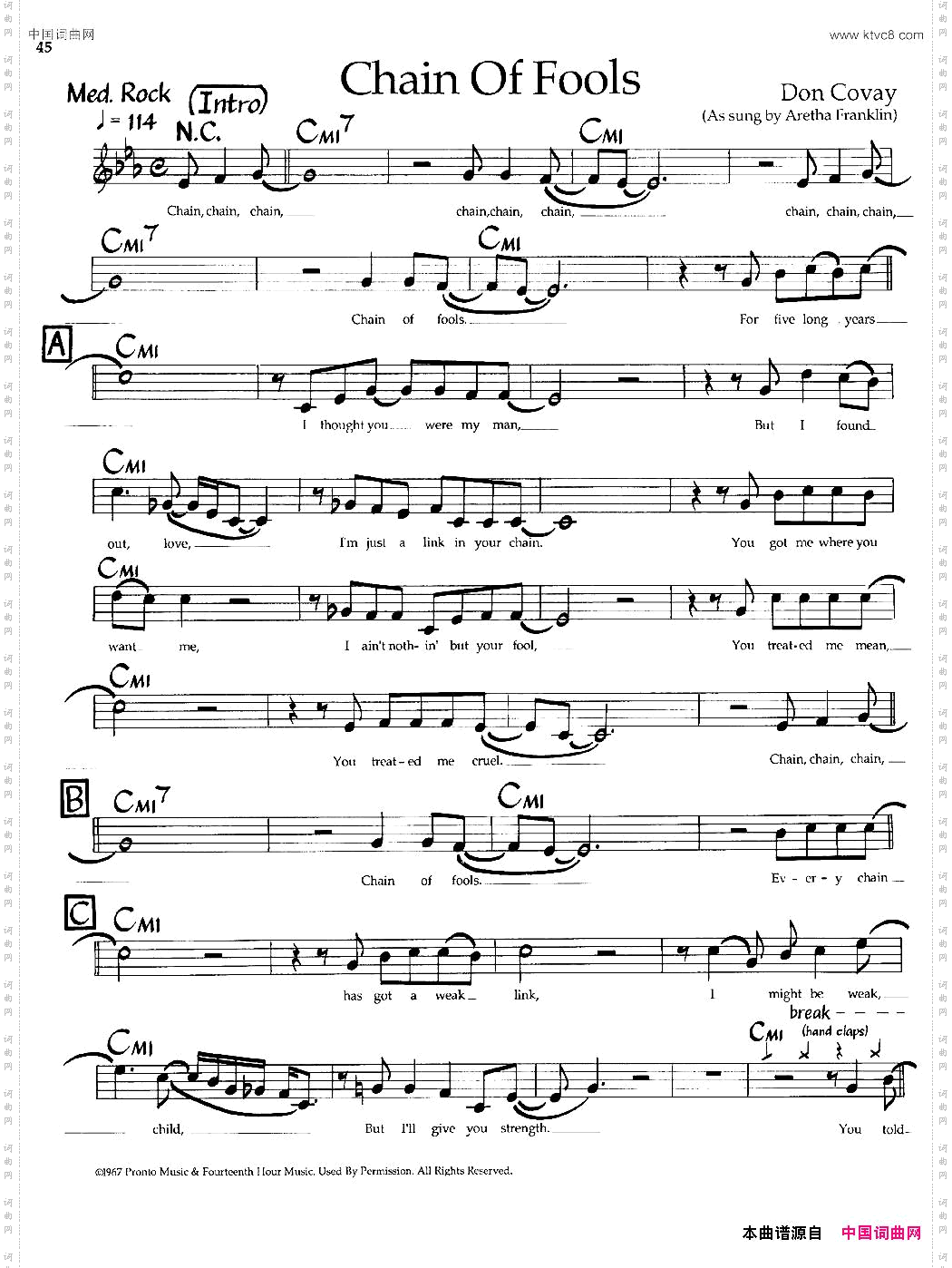 ChainOfFools爵士钢琴曲