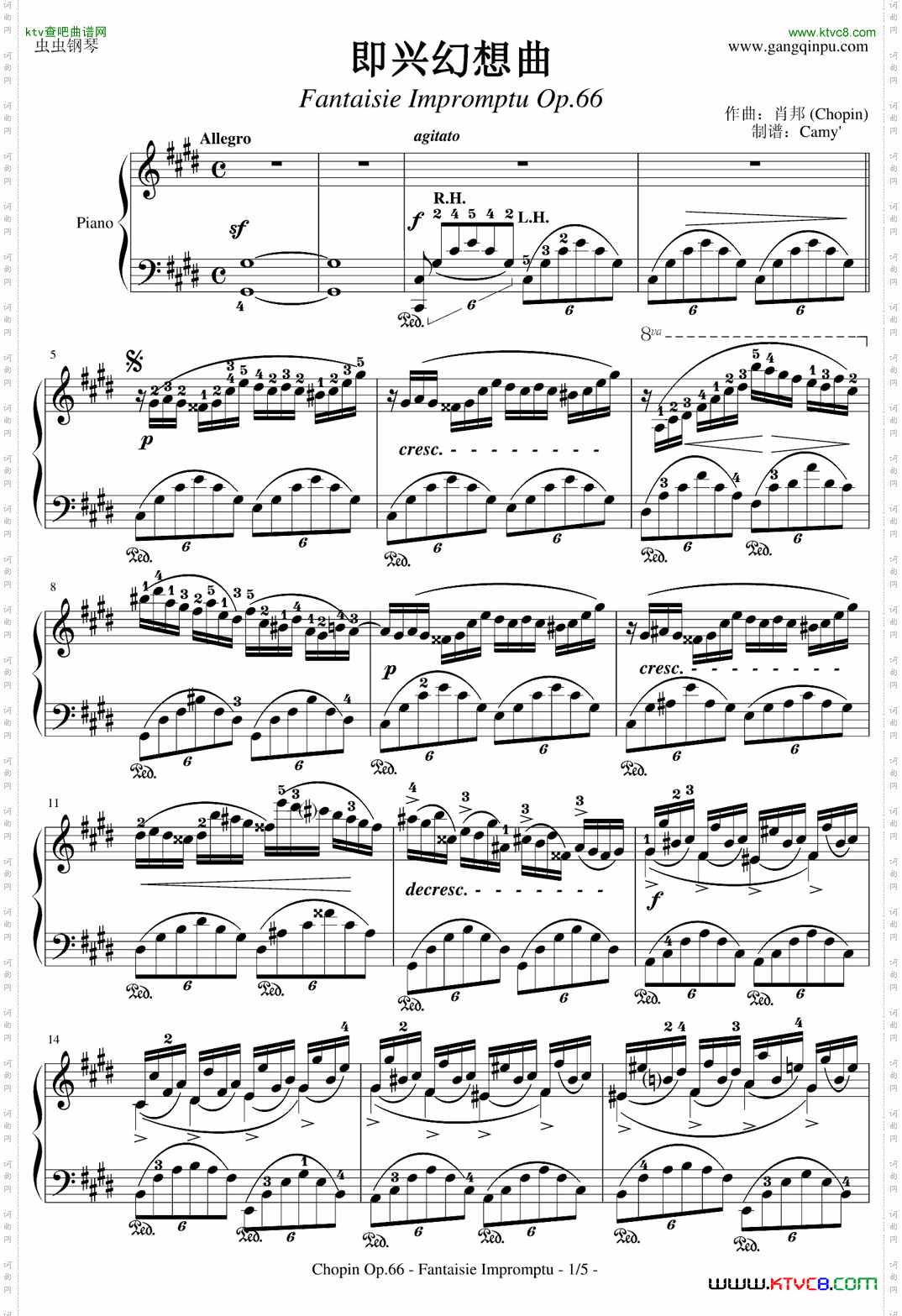 即兴幻想曲-带指法-Op.66