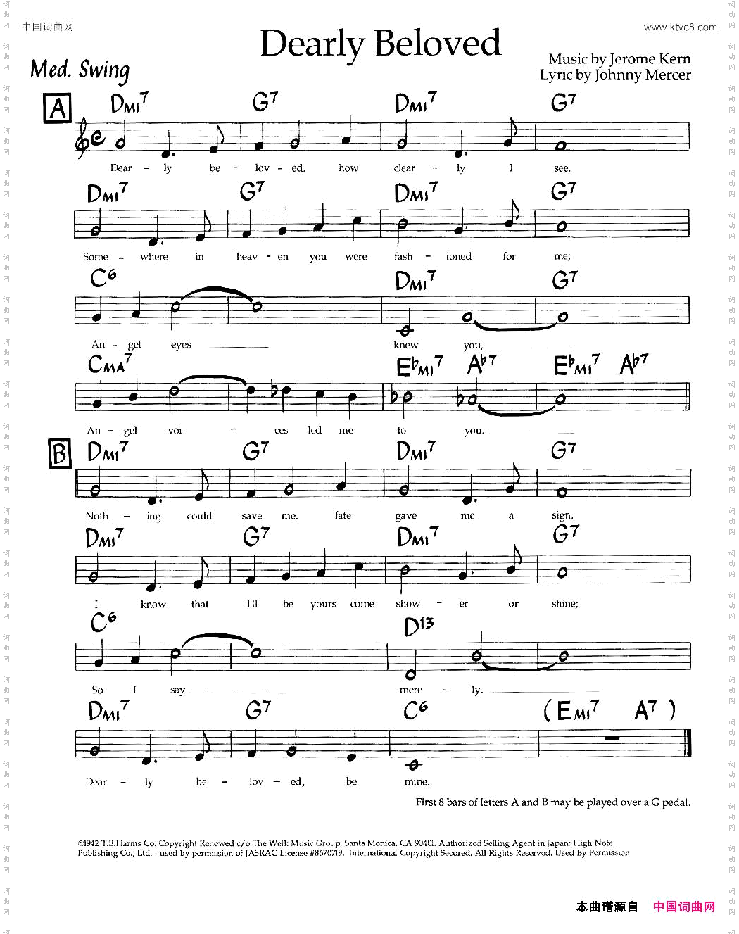 DearlyBeloved亲爱的爵士钢琴曲