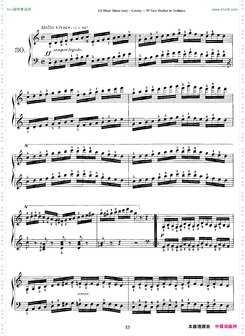 Czerny-30NewStudies-30车尔尼Op849-30首练习曲