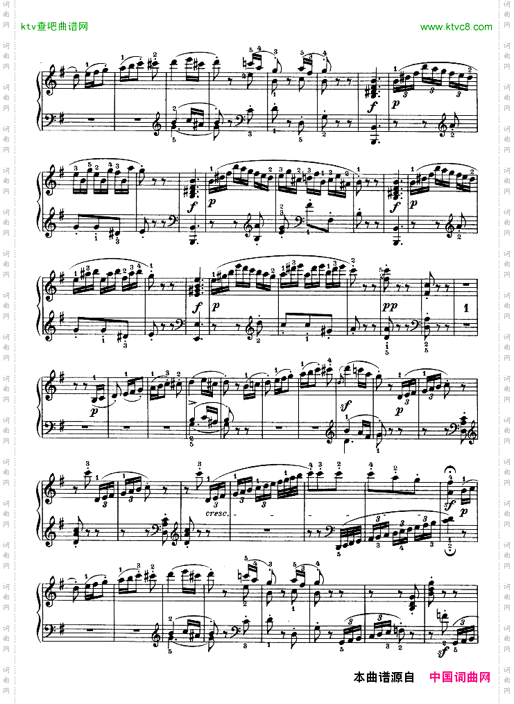 G大调第十钢琴奏鸣曲Op.14No--2
