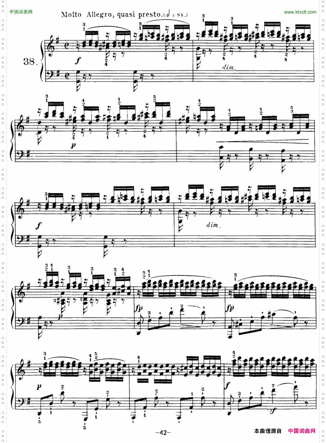 40首车尔尼Op.299钢琴快速练习曲NO.38