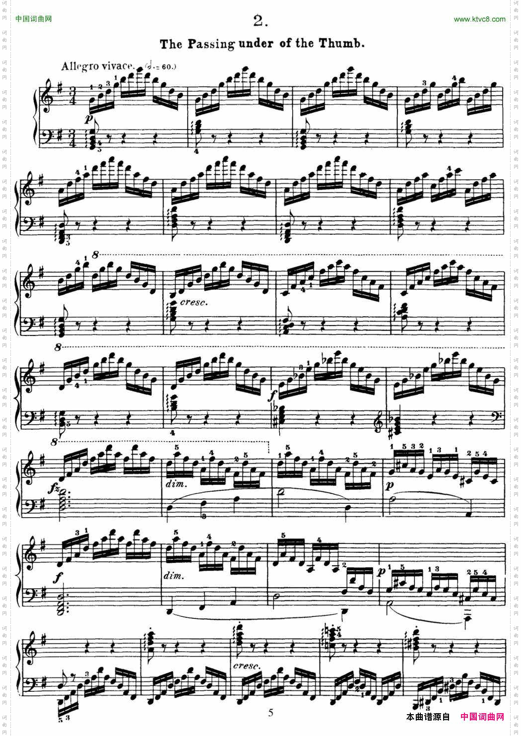 50首车尔尼Op.740钢琴手指灵巧技术练习曲NO.2