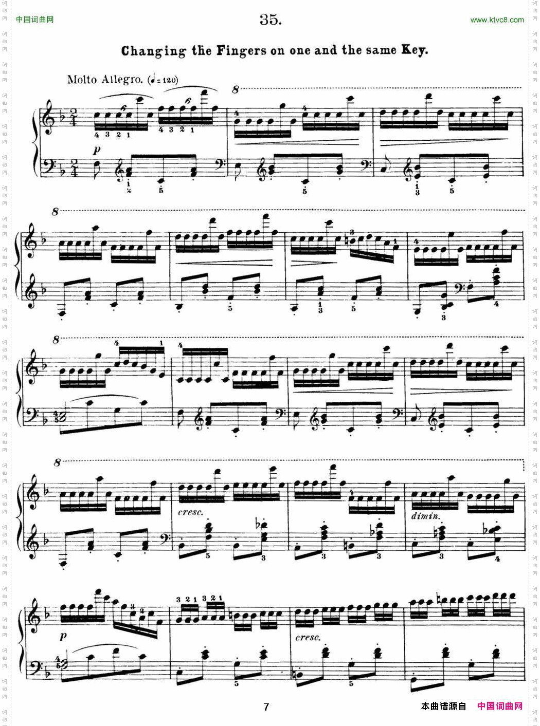 50首车尔尼Op.740钢琴手指灵巧技术练习曲NO.35