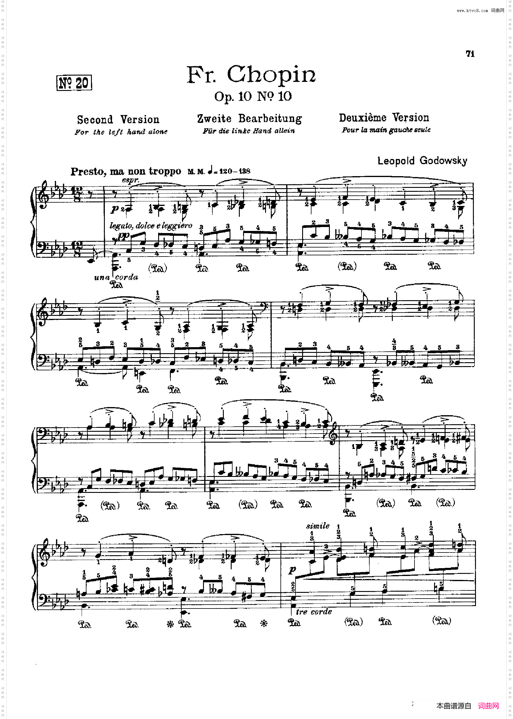 53首以肖邦练习曲为素材而作的练习曲No.20